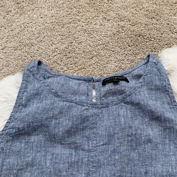 For Cynthia Chambray Sleeveless Shift Dress- Size Medium - Picture 7 of 11